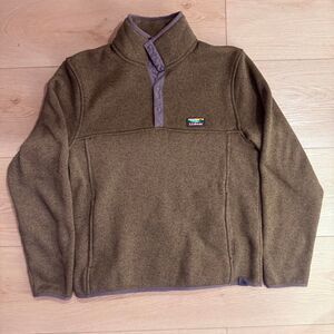 LL Bean Quarter Zip Fleece Pullover Sweater, Men's Size Medium, Brown